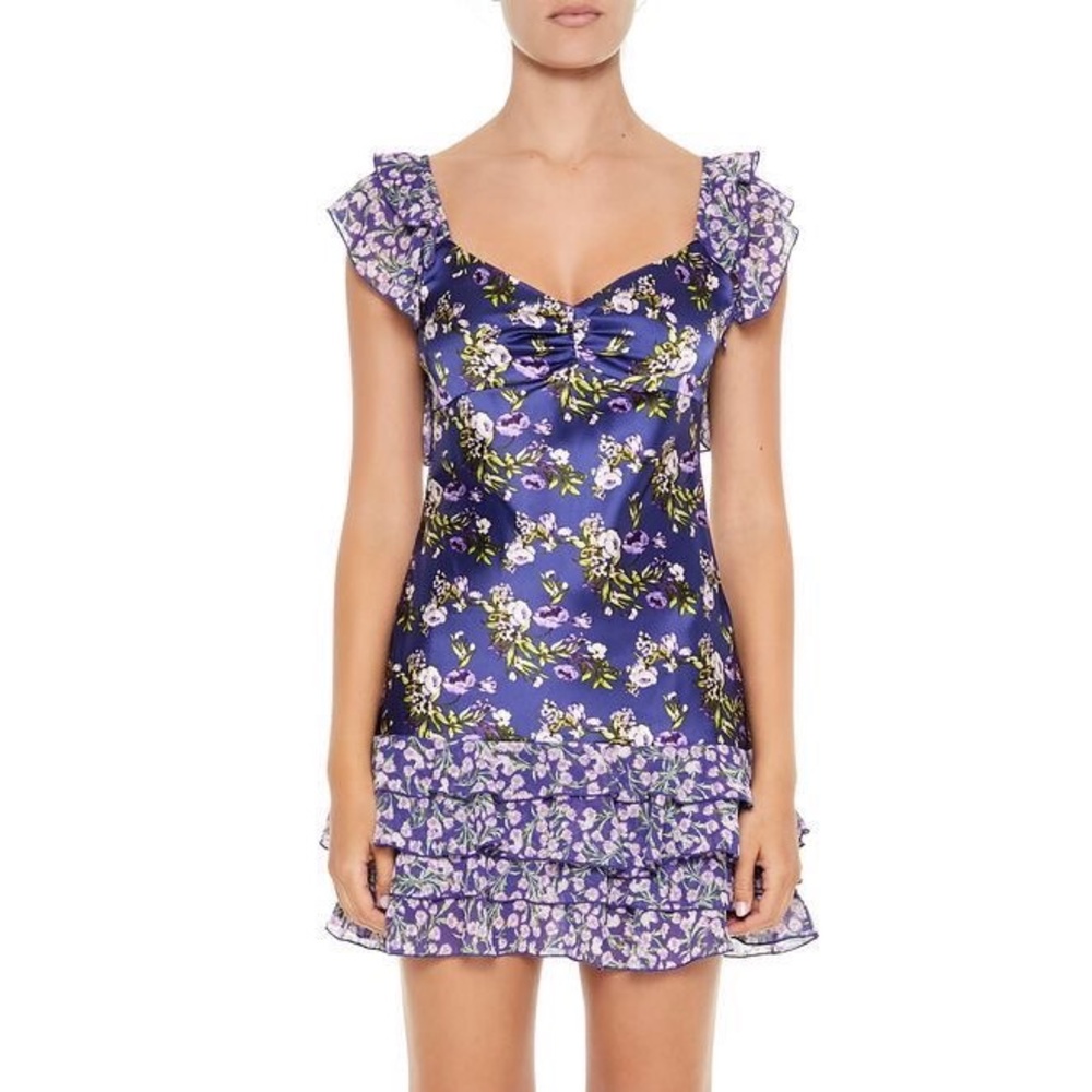 Forever 21 Tiered Floral Print Mini Dress - Picture 3 of 10